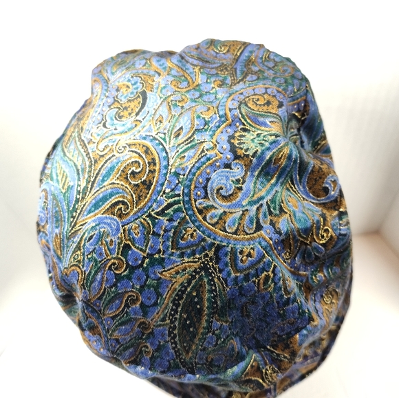 💠 vintage velour velvet paisley bucket hat 60s y2k boho hippie - Picture 2 of 9